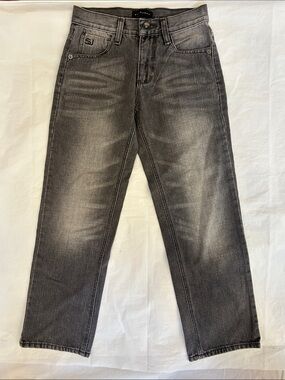 Sean John Boys Gray Washed Straight-Leg Jeans